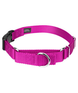 Country Brook Petz - Fuchsia Heavyduty Nylon Martingale with Deluxe Buckle - 30+ Vibrant Color Options(3/4 Inch, Small)