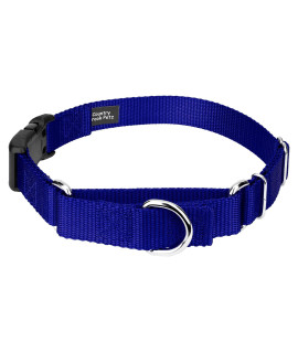 Country Brook Petz - Bright Royal Blue Heavyduty Nylon Martingale with Deluxe Buckle - 30+ Vibrant Color Options (3/4 Inch, Small)