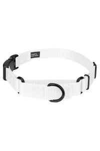 Country Brook Petz -White Heavyduty Nylon Martingale with Deluxe Buckle - 30+ Vibrant Color Options (3/4 Inch, Small)