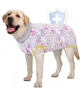 Aofitee Dog Recovery Suit, Surgical Recovery Suit For Dog Female After Spay, Rabbit Pattern Dog Recovery Shirt For Abdominal Wounds, Anti Licking Dog Onesie Jumpsuit E-Collar Cone Alternative 2Xl