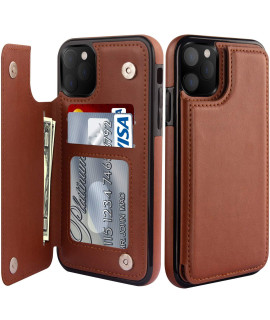 Leto Iphone 14 Pro Max Wallet Case,Luxury Flip Folio Leather Case Cover With Built-In Card Slots And Kickstand,Slim-Fit Protective Phone Case For Iphone 14 Pro Max 67 Brown