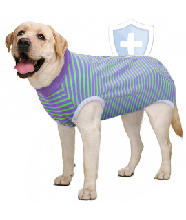 Aofitee Dog Recovery Suit, Surgical Recovery Suit For Dog Female After Surgery, Stripe Printed Dog Recovery Shirt For Abdominal Wounds, Anti Licking Dog Onesie Jumpsuit E-Collar Cone Alternative Xl