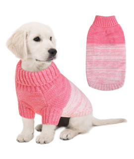 Queenmore Knitted Pullover Dog Sweater, Turtleneck Pet Cat Sweater, Valentines Day Gifts Cold Weather Puppy Sweater Stitching Knitwear With Leash Hole For Small Medium Dogs