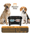 Neater Feeder Express for Medium to Large Dogs with The Niner Slow Feed Bowl - Mess Proof Pet Feeder with Stainless Steel Water Bowl & Nine Peak Slow Feeder - Drip Proof & Non-Tip - Midnight Black