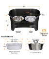 Neater Feeder Express for Medium to Large Dogs with The Niner Slow Feed Bowl - Mess Proof Pet Feeder with Stainless Steel Water Bowl & Nine Peak Slow Feeder - Drip Proof & Non-Tip - Midnight Black