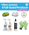 OdoBan New Kitten Essentials 4-Piece Kit, Pet Care and Cleaning Supplies for Challenges Related to Scratching, Climbing, Litter Box Mishaps, Accident Cleanup, Shedding and Grooming