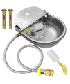 Fully Automatic Animal Drinking Bowl (with Float Valve), 304 Stainless Steel Water Bowl Kit Includes Water Bowl, 2 Float Valves, 31.5" Water Tube, Quick Coupling Adapter and Countersunk Head Bolts