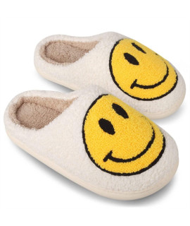 Smile Face Slippers Comfortable Indoor Outdoor Slippers Retro Soft Plush Lightweight Home Slippers, Couples Casual Shoes Non-Slip Sole