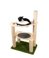 On2 Pets Cat Condo Cat Tree Tower with Cat Hammock Bed and 5 Scratching Posts Cat Furniture Made in USA (Dark Gray)