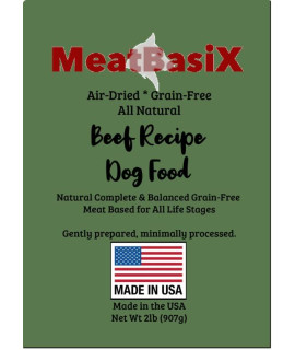 MeatBasiX Grain Free All Natural Air-Dried Beef Dog Food (Beef,2lb)