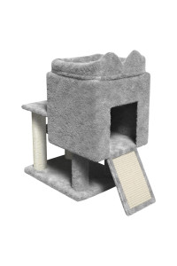 Hawsaiy 24 inch Small Cat Tree Tower for Indoor Cat Kitten Furniture Condo with Scratching Sisal Posts Pad and 2 Platform