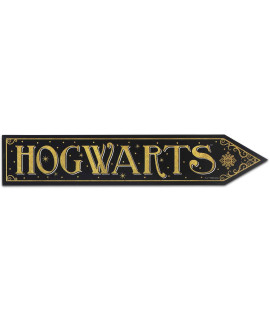 Open Road Brands Harry Potter Hogwarts Arrow Wood Wall Decor - Fun Hogwarts Sign For Kids Bedroom, Playroom Or Movie Room