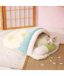Cute Pet Housesakura Cat Sleeping Bag With Pillowcute Cave Cat Bedcalming Dog Bedsoft Warm Cozy Pet Supplies For Cat And Puppies Below 13Lbs (Sleepoing Bag)