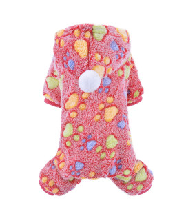 Dog Pajamas, Winter Fleece Chihuahua Sweater With Hat, Warm Puppy Jumpsuit, Pet Clothes Onesies Outfit, Star Pattern Female Bodysuit Pjs, Extra Small Doggy Costume (Xx-Small)