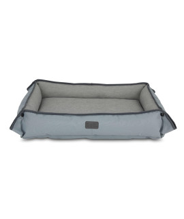 BLACK+DECKER Large Dog 4 in 1 Snap Pet Bed, Low Profile, Sofa Cover, Mat, Crate Liner, Soft Breathable Pet Bed Premium Bedding, 28 in x 24 in, (Large, Grey)