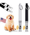 LEVNEX 2 Dog Whistles with Lanyards, Stainless Steel Ultrasonic Dog Whistles to Stop Barking, High Pitch Frequency Silent Whistle for Dog Training and to Recall Your Dog