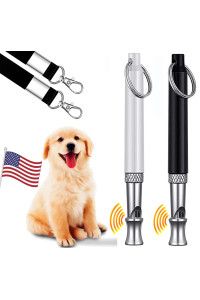 LEVNEX 2 Dog Whistles with Lanyards, Stainless Steel Ultrasonic Dog Whistles to Stop Barking, High Pitch Frequency Silent Whistle for Dog Training and to Recall Your Dog