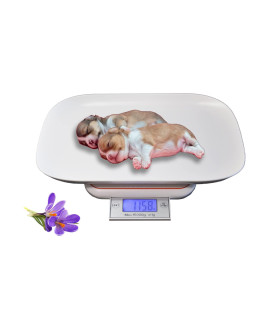Flyvyan Digital Pet Scale, Puppy Scale for Whelping, Kitten Scale with Foldable LED Display, Small Animal Scale for Cat/Rabbit, Weight Max 33 lbs, Removable Tray Size 14 x 9.5 " (White)
