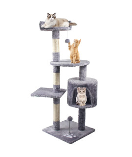 45 inch Cat Tree for Indoor Cats ,Cat Tower with Scratching Post, Cat Climbing Tower with Plush Perch for Feline Play Rest, Multi-Level Cat Tree