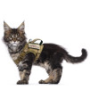 Tactical Cat Harness For Walking Escape Proof, Soft Mesh Adjustable Pet Vest Harness For Large Cat,Small Dog (Medium, Khaki)
