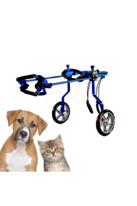 QingYi Dog Wheelchair for Dogs Back Legs,Adjustable Lightweight Cat Wheelchair,Pet Running Wheel for Small and Medium Pets/Dogs/Cats with Hind Limb Disability, Paralysis or Injuries|Blue (XXXS)