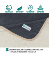 PetAmi Waterproof Dog Blanket Sherpa Fleece, Waterproof Pet Blanket for Medium Large Dogs, Reversible Cat Throw Bed Couch Sofa Furniture Protector, Soft Plush Microfiber (Large 40x60, Gray/Beige)