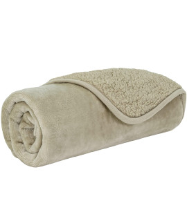 PetAmi Waterproof Dog Blanket Sherpa Fleece, Waterproof Pet Blanket for Small Medium Dogs, Reversible Large Cat Throw Bed Couch Sofa Furniture Protector, Soft Plush Microfiber (Small 24x32, Taupe)