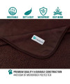 PetAmi Waterproof Dog Blanket Sherpa Fleece, Waterproof Pet Blanket for Medium Large Dogs, Reversible Cat Throw Bed Couch Sofa Furniture Protector, Soft Plush Microfiber (Large 40x60, Brown)