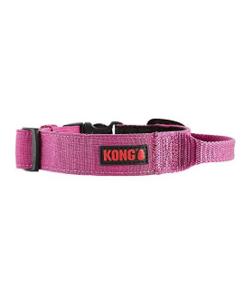 KONG Ultra Durable Padded Comfort Handle Dog Collar (Large, Pink)