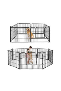 PANTAZO Dog Playpen Outdoor/Indoor 8 Panels 24'' Height Dog Pens Heavy Duty Anti-Rust Material Pet Fence with Door for Large/Medium/Small Pets Play (24'' Hight, 8 Panels)