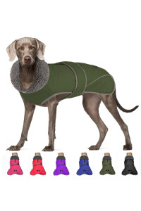 Dogcheer Dog Winter Coat,Fleece Collar Jacket Warm Vest Reflective Adjustable Sweater for Cold Weather,Windproof Waterproof Snow Coat for Small Medium Large Dogs,XXXL(Chest Girth 34.6-45.3,Back 28.7)