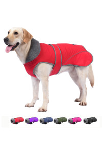 Dogcheer Dog Winter Coat, Warm Dog Jacket Vest Christmas Dog Sweater with Fleece Collar, Reflective Adjustable Puppy Cold Weather Clothes for Small Medium Large Dogs