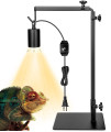 Reptile Heat Lamp with Adjustable Lamp Stand for Reptile, Turtle Heat Lamp Basking Light Bulb with Metal Light Stand for Terrarium and Tank, Heating Lamp Holder with Small Heat Lamp and Dimmer Switch