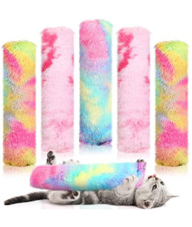Civaner 6 Pcs Catnip Toys Interactive Cat Kicker Toy Plush Fabric Cat Kick Toy Sticks Chasing Chewing Exercising Catnip Filled Cat Toys Cat Chew Toy For Puppy Kitty (Candy Color, 106 Inch)