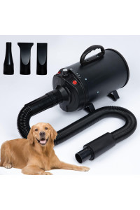 SUGEBETA Dog Hair Dryer Pet Hair Dryer, 3.2HP Dog Hair Dryer, High Speed Professional Pet Grooming Hair Dryer, Dog Hair Dryer with Heater, Infinitely Adjustable, 3 Different Nozzles and Combs(Black)