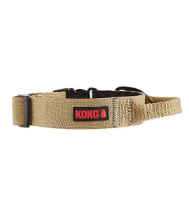 KONG Ultra Durable Padded Comfort Handle Dog Collar (Medium, Tan)