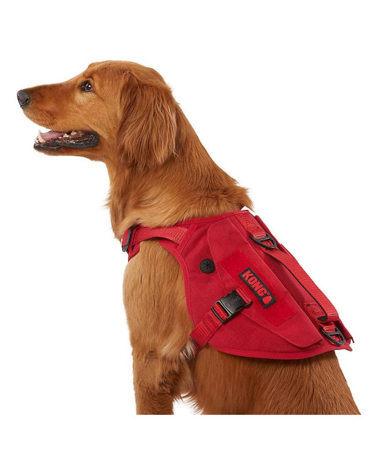 KONG Ultra Durable Tactical Vest Dog Harness (Small, Red)