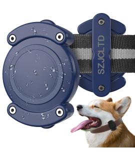 Szjcltd Ipx8 Waterproof Airtag Dog Collar Holder, Protective Anti-Chew Anti-Scratch Hard Pc Air Tag Case Mount With Anti-Lost Screws For Apple Airtag