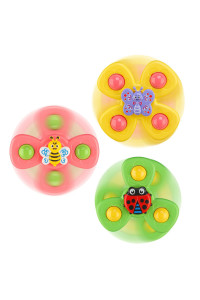 3Pcs Suction Cup Spinner Toys For 1 2 Year Old Boysspinning Top Baby Toys 12-18 Monthsfirst Birthday Baby Gifts For 1 Year Old Girlssensory Toys For Toddlers 1-3