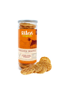 Rileys Waffles Chicken Chips For Dogs - Usa Sourced Chicken Dog Treats Single Ingredient Healthy Dog Treats - Dehydrated Chicken Jerky Dog Treats Made In The Usa - 55 Oz
