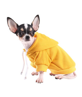 Hozz Yellow Dog Hoodie Winter Dog Sweatshirt With Leash Hole Warm Dog Clothes For Small Dog Sweater Chihuahua Coat Clothing Puppy Custume Xl
