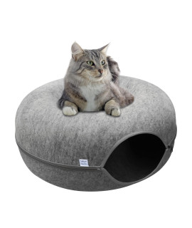 Smart Hacks Cat Tunnel Cat Tunnels For Indoor Cats Cat Tunnel Bed Cat Donut 24In Diameter Anti-Scratch Felt Fabric For 22Lbs Large Cats
