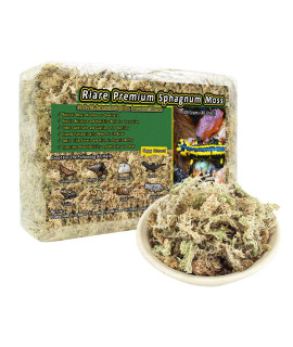 Riare 11 Lb Premium Sphagnum Moss For Reptiles- Natural Reptile Moss Forest Plume Moss For Incubation Medium, Green Moss Bedding For Anoles, Salamanders, Frogs Toads & Wetland Environment Reptiles