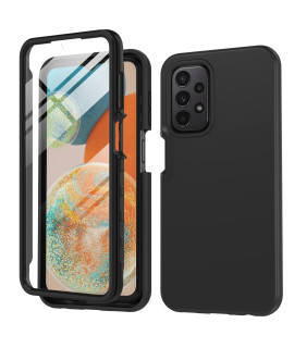 For Samsung Galaxy A23-5G Case: Dual Layer Silicone Slim Galaxy A23 4G Case - Full Protection Durable Shockproof Protective Cute Cell Phone Cover (Black)