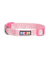 Pawtitas Soft Adjustable Puppy Collar Leash Harness Sold Separately Personalized Customizable Dog Collar Embroidered Customize Pet Name Phone Number Christmas Dog Collar Medium Pink Snowflakes