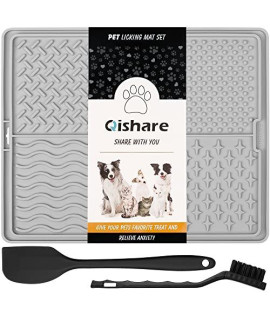 Qishare X Large Licking Mat For Dogs And Cats, Thickening Dog Slow Feeder, Lick Mat With Suction Cups For Dog Anxiety Relief, Improve Indigestion, Dog Treat Mat Perfect For Bathing Grooming