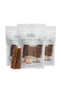Ollie Chicken and Apple Recipe Jerky Dog Treats - Dog Jerky Treats All Natural - Healthy Dog Treats - Chicken Jerky for Dogs - Real Meat Dog Treats 15 Oz.