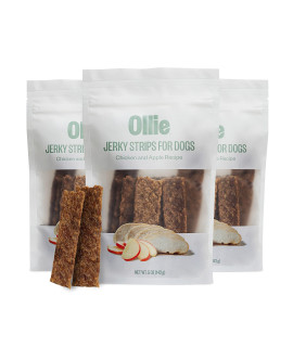 Ollie Chicken and Apple Recipe Jerky Dog Treats - Dog Jerky Treats All Natural - Healthy Dog Treats - Chicken Jerky for Dogs - Real Meat Dog Treats 15 Oz.