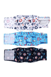 Pet Soft Dog Belly Bands - Washable Male Dog Diapers Belly Band For Male Dogs, Reusable Male Dog Belly Wraps 3Pack For Doggy Puppy (Sailor, M)