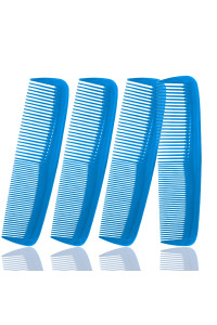 Soft N Style Hair Care 4-Pack Comb - Not Breakable - Mens Combfine Tooth Combpeines Para Cabello (Blue)